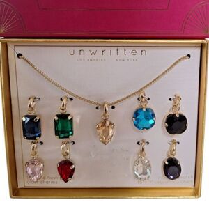 Unwritten Multicolor Interchangable Glass Gemstone Necklace Set